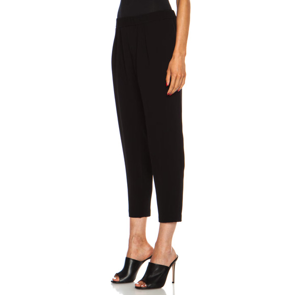 NEW! Nili Lotan M Slouchy Elastic Waist Dress Pants $495 Pull On Crop Black - Picture 4 of 11